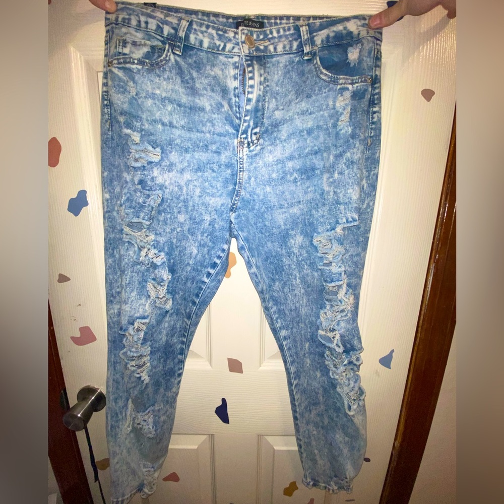 Distressed jeans